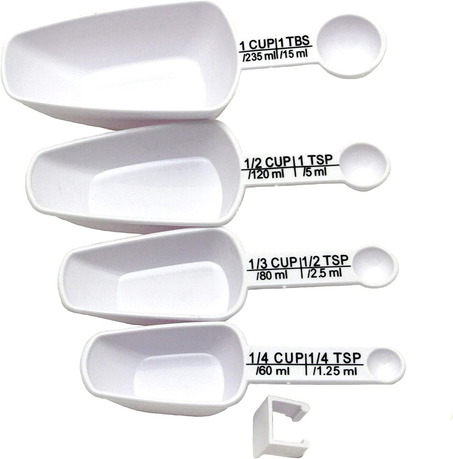 Chef Craft 4pc Nesting Measuring Scoop & Spoon Combo Set - Measure 1/4 tsp to 1 Cup