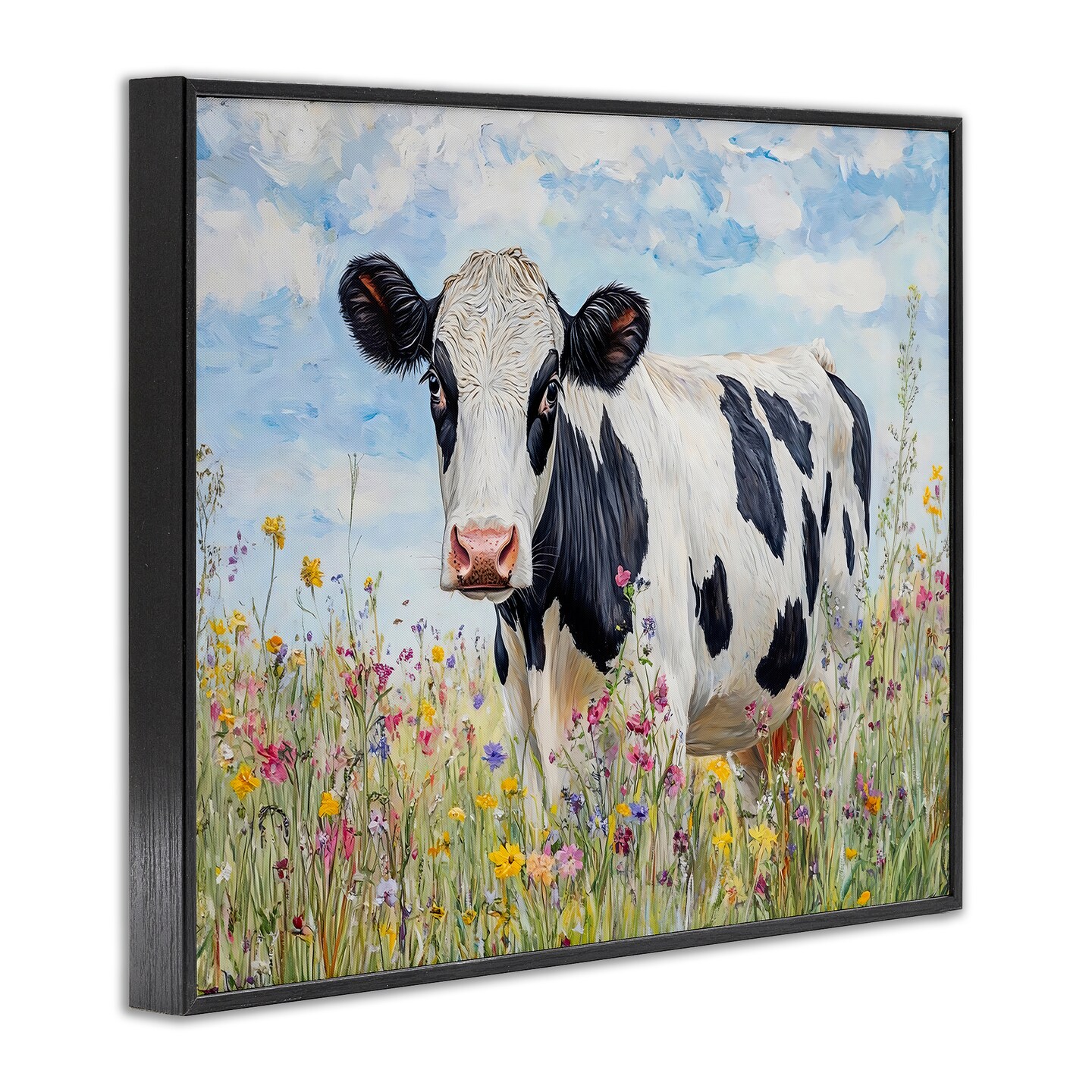 Stupell Industries Holstein Cow in Meadow Framed Giclee By Franklyn Gregory