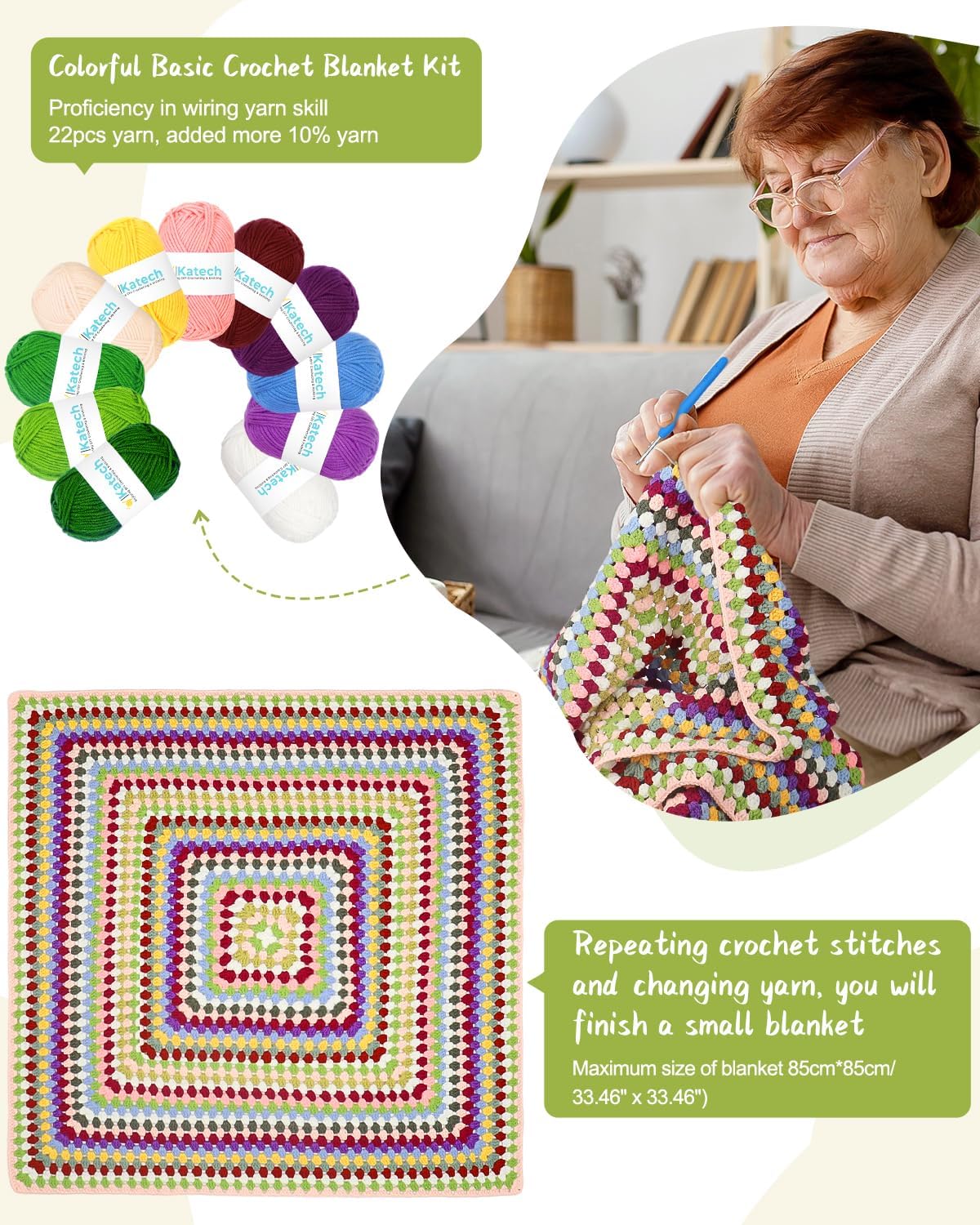 Crochet Granny Squares Blanket Kit