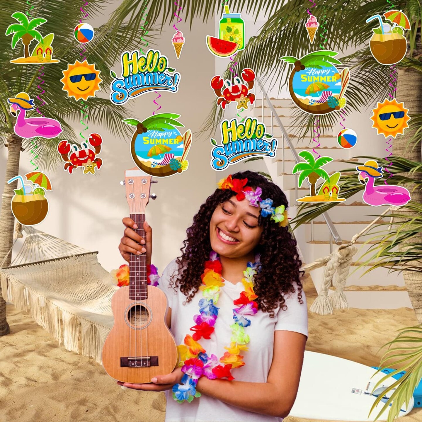 40 Pcs Summer Hanging Decorations Streamers