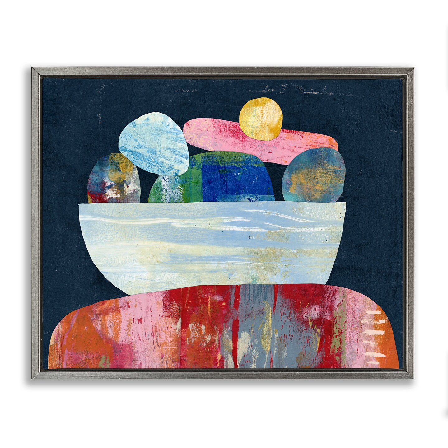 Stupell Industries Stacked Rocks Collage Floating Frame By Lisa Nohren ...