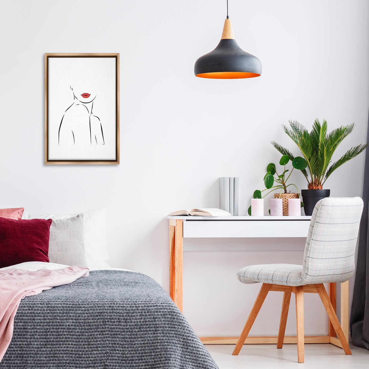 Stupell Industries Feminine Line Torso Drawing Floating Frame By Martina Pavlova