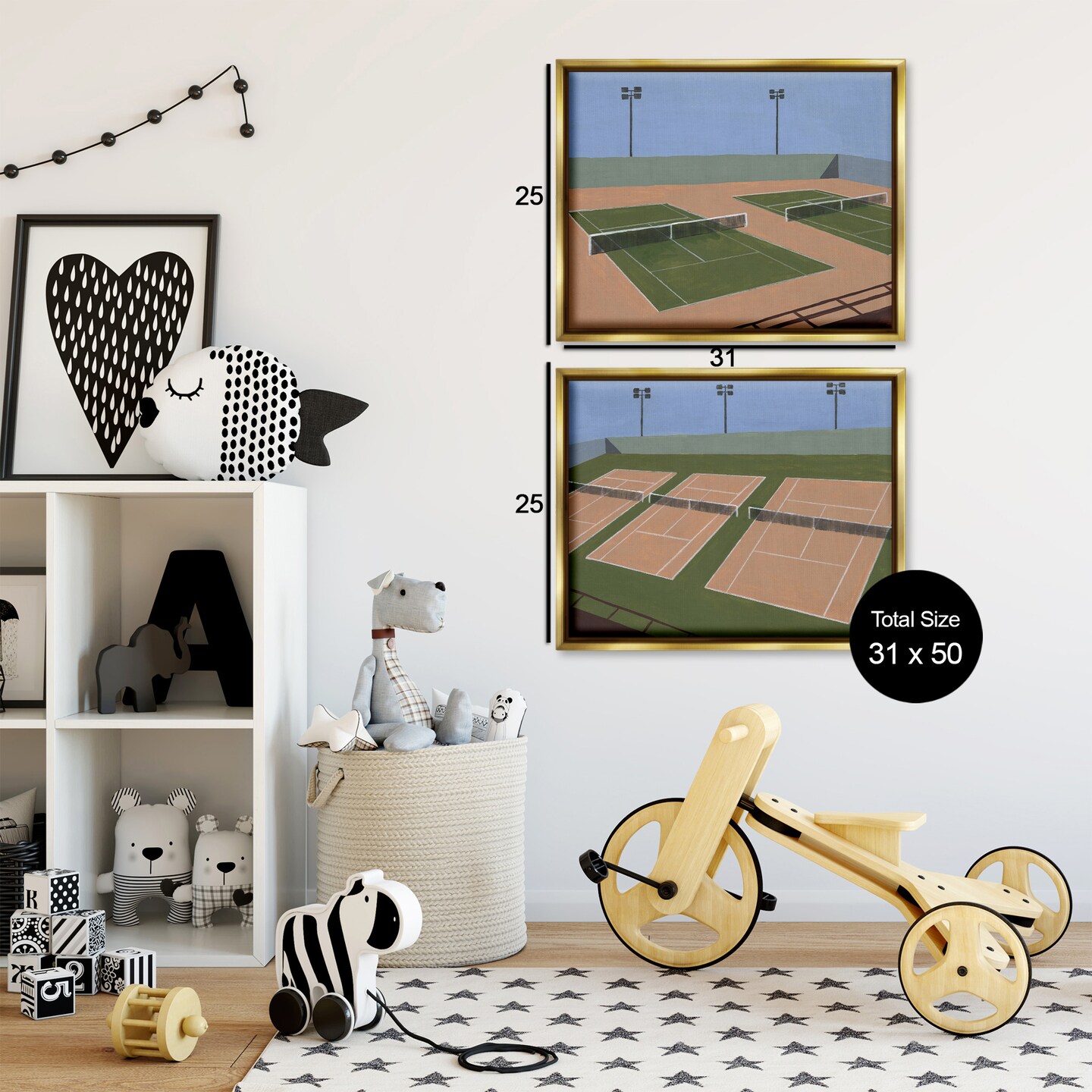 Stupell Industries Competitive Tennis Courts 2pc Floating Frame Set By Michael Willett