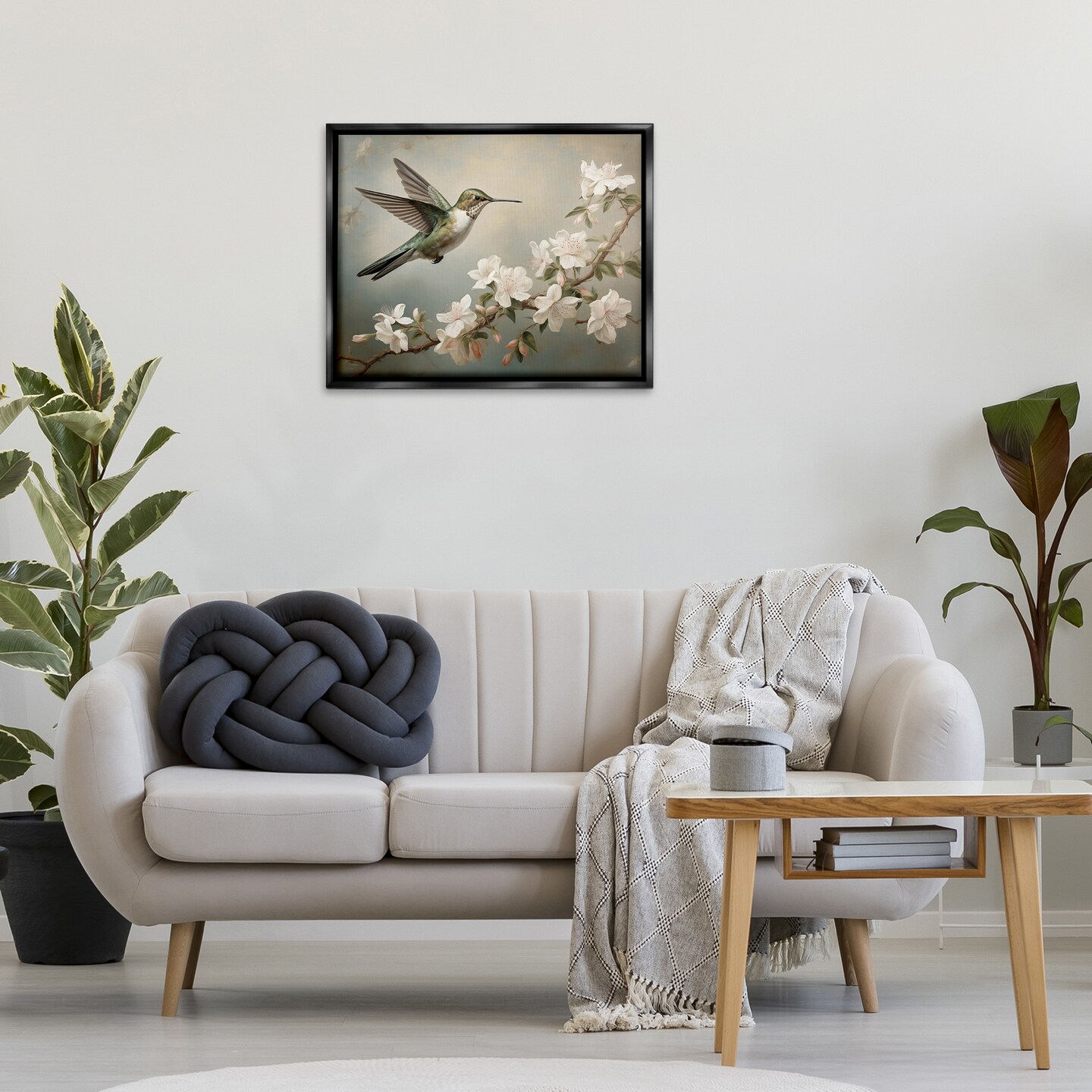 Stupell Industries Spring Hummingbird & Florals Floating Frame By Arlington Prints