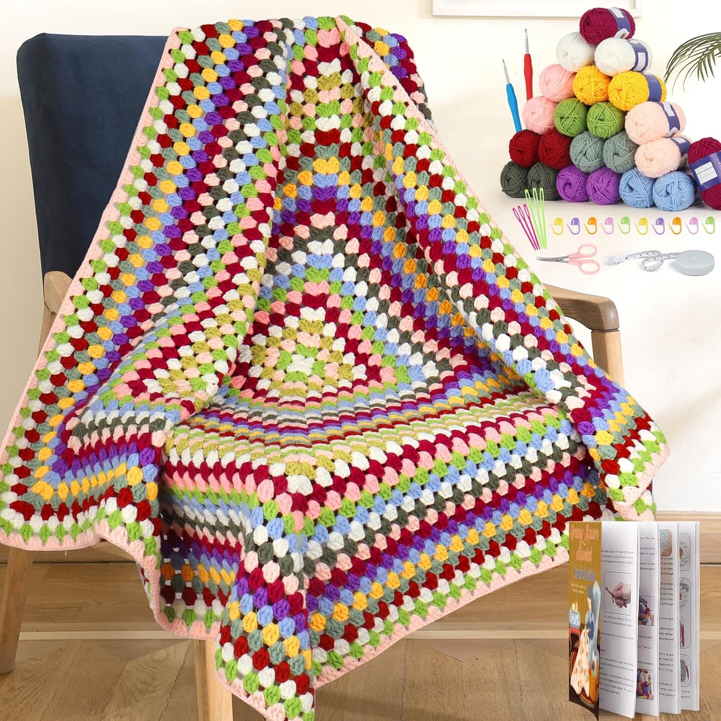 Crochet Granny Squares Blanket Kit