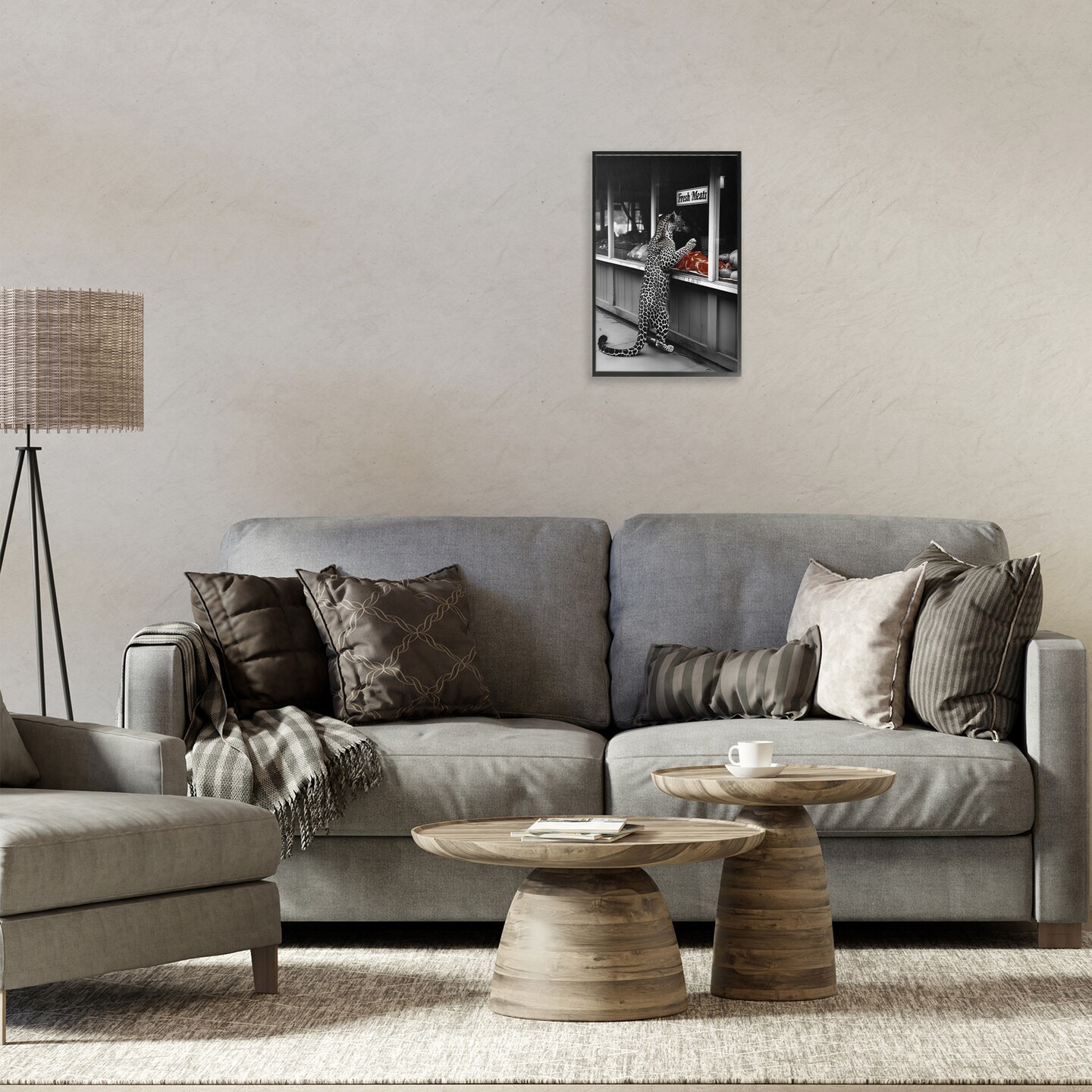 Stupell Industries Leopard with Fresh Meats Framed Giclee By Sophie 6