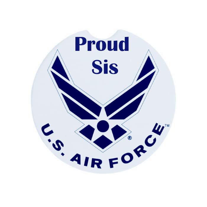 Air Force Proud Sis Ceramic Car Coaster Set 2.56&#x22; (2 Pack)