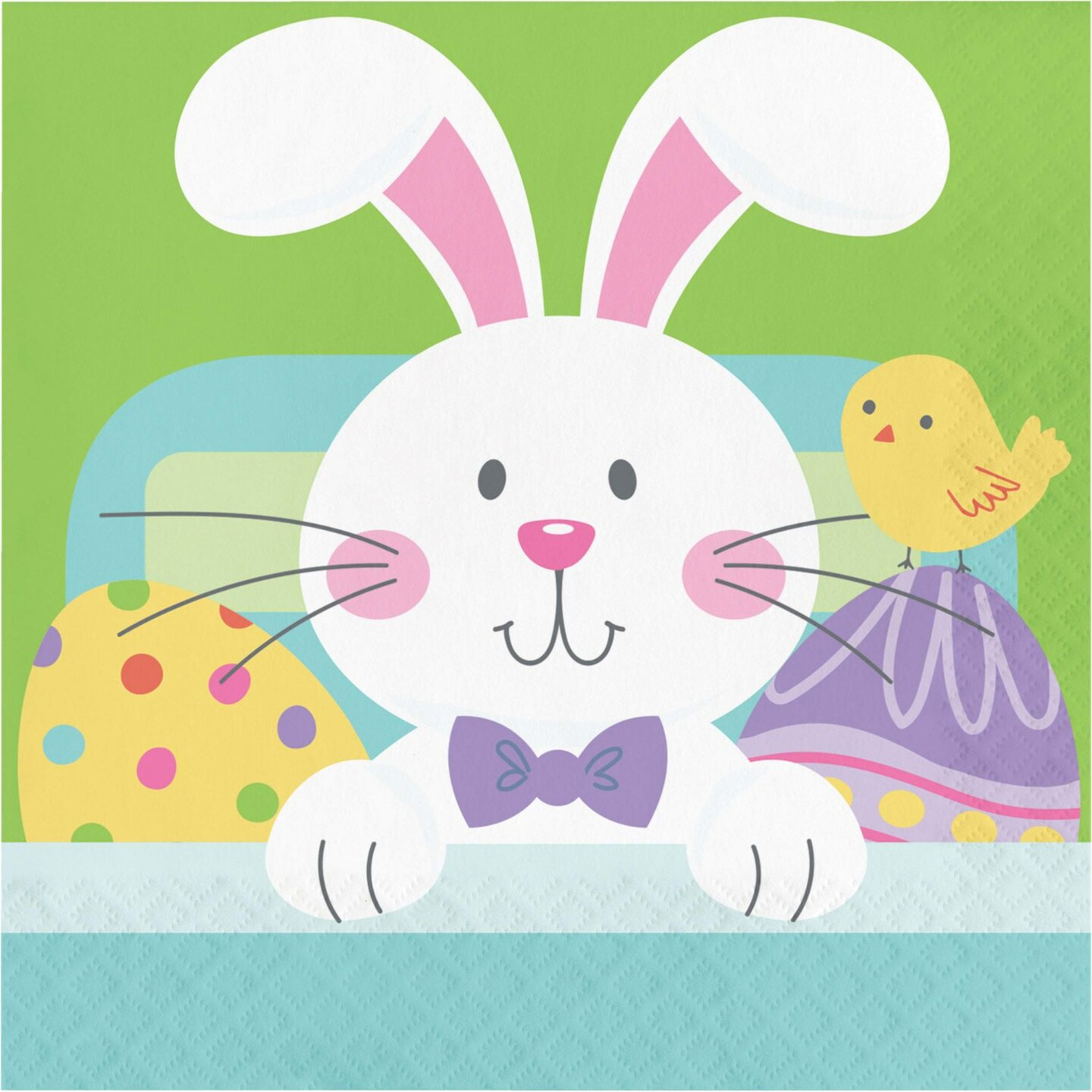 Party Central Hippity Hoppity 2-Ply Paper Easter Dinner Napkins - 6.5&#x22; - Club Pack of 192