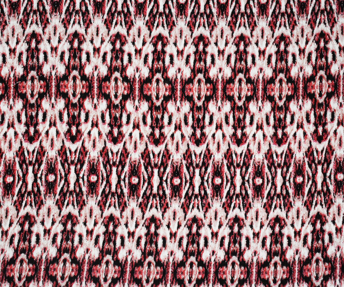 Red-Black-Multi Cotton Aztec Printed Gauze Woven Fabric By the Yard