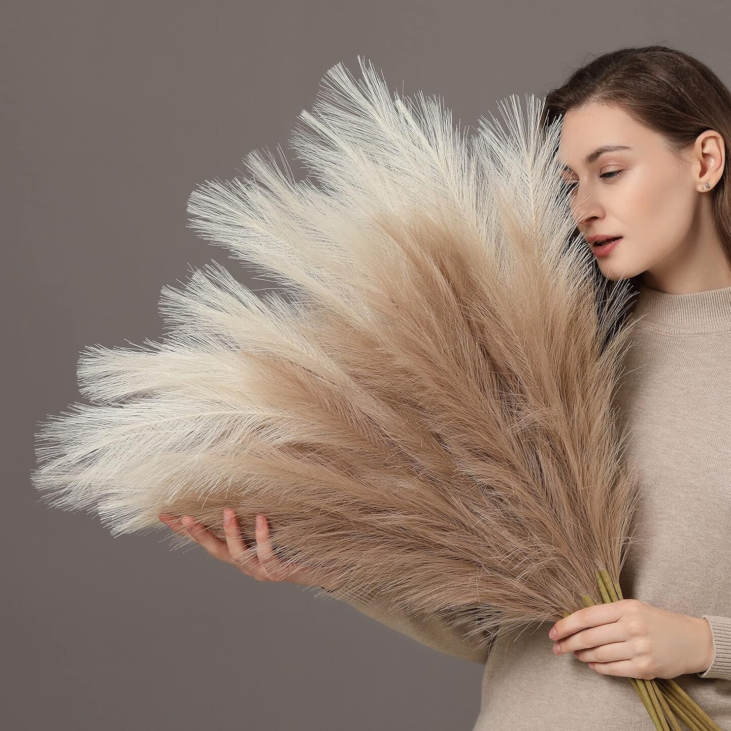Faux Pampas Grass (Natural Beige)