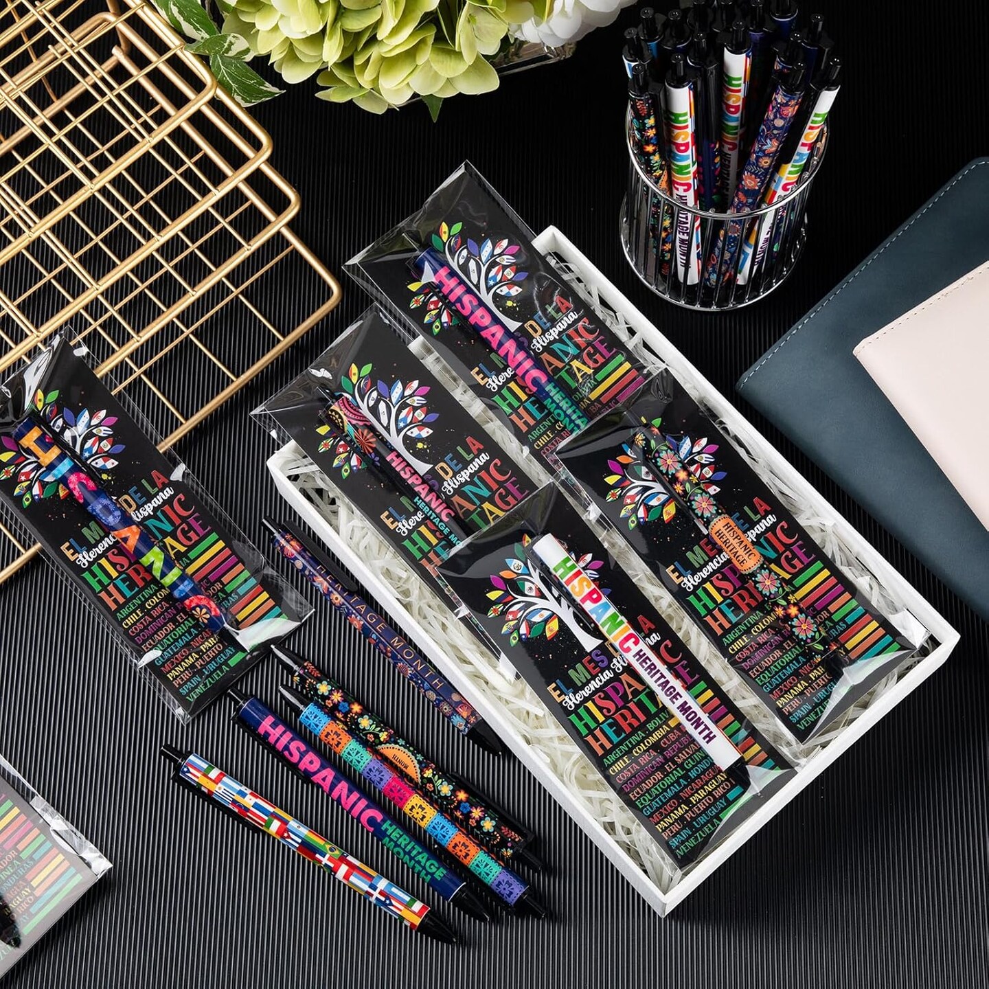 30 Sets Hispanic Heritage Month Mechanical Pencils Bookmarks Spanish classroom decorations