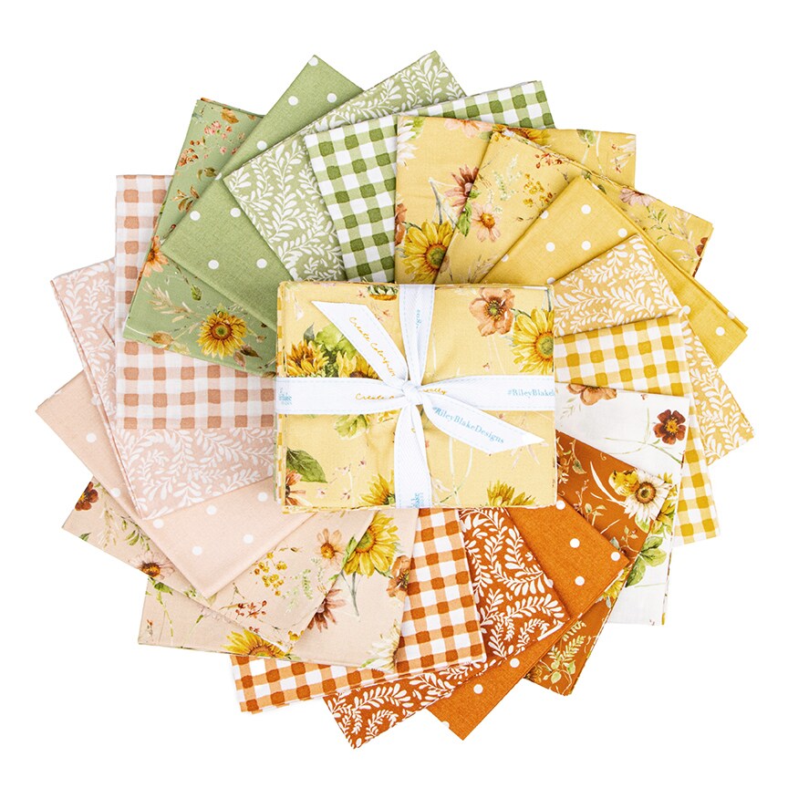 Sunflower Whispers Fat Quarter Bundle by for Riley Blake (FQ-16670-19)