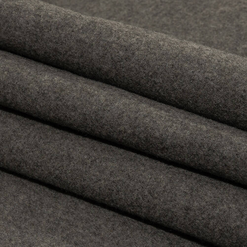 1 Yard Balenciaga Italian Heathered Gray Felted Virgin Wool Double Cloth Coating 54’’ Width