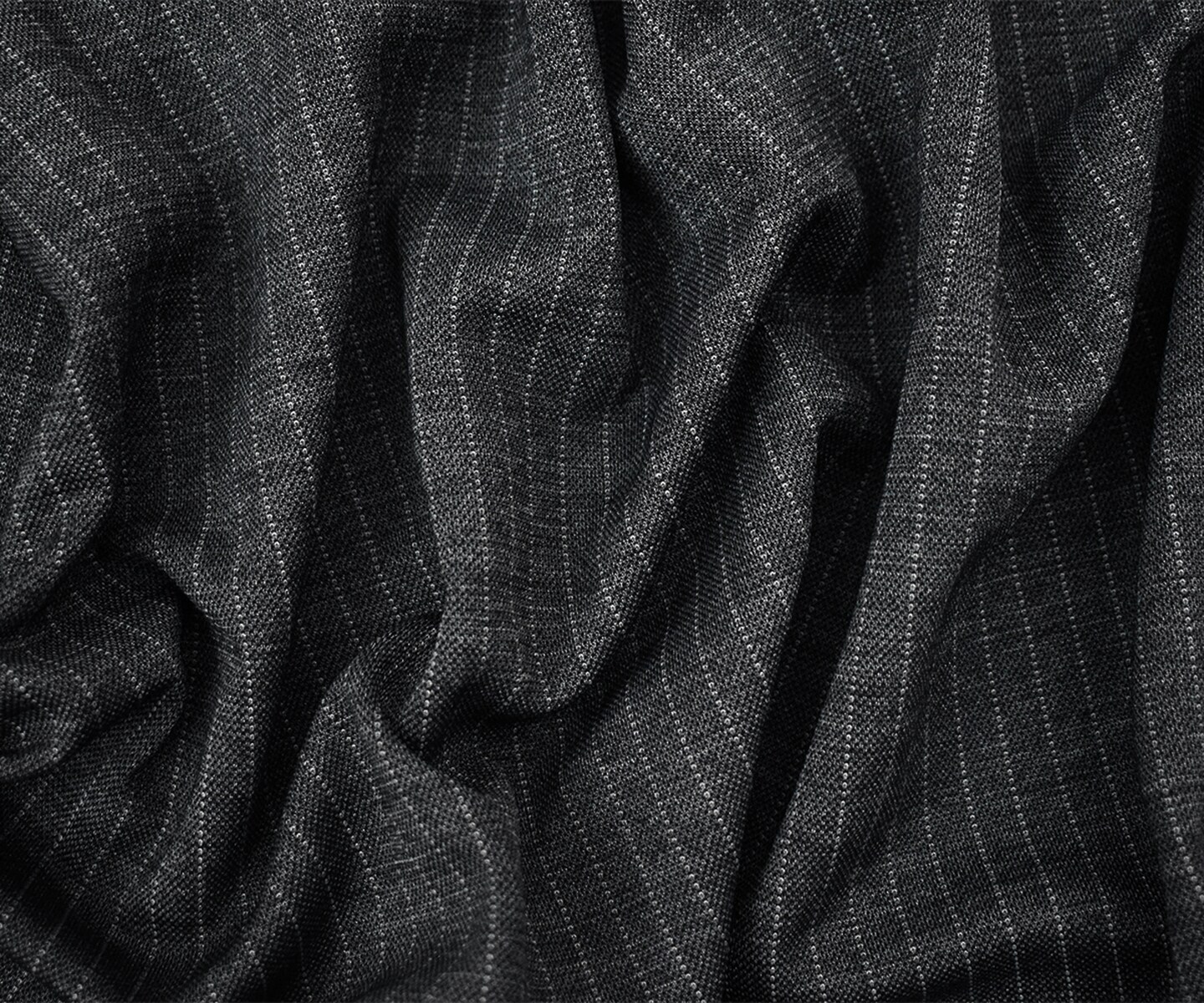 Gray-Black Poly-Wool Stripe Texture Stretch Knit Jacketing Fabric By the Yard