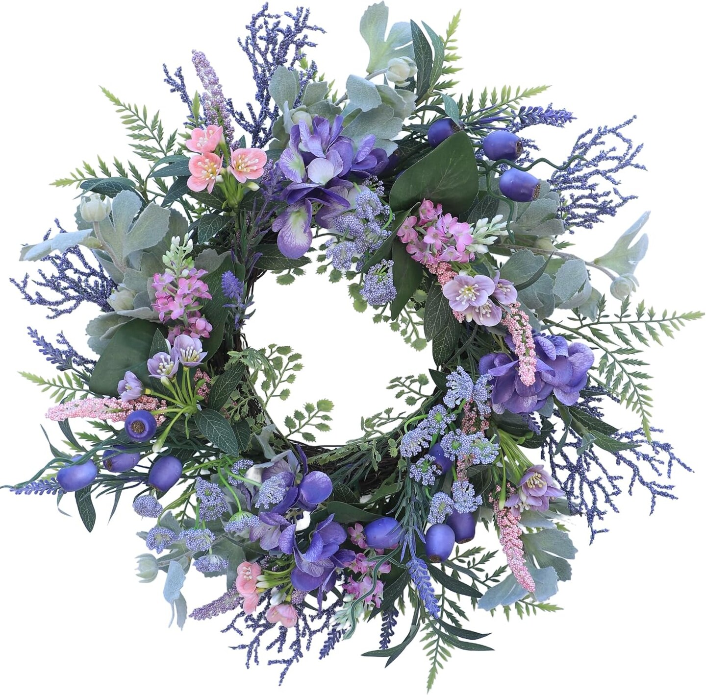 20 Inch Spring Wreath for Front Door from Eucalyptus Leaves