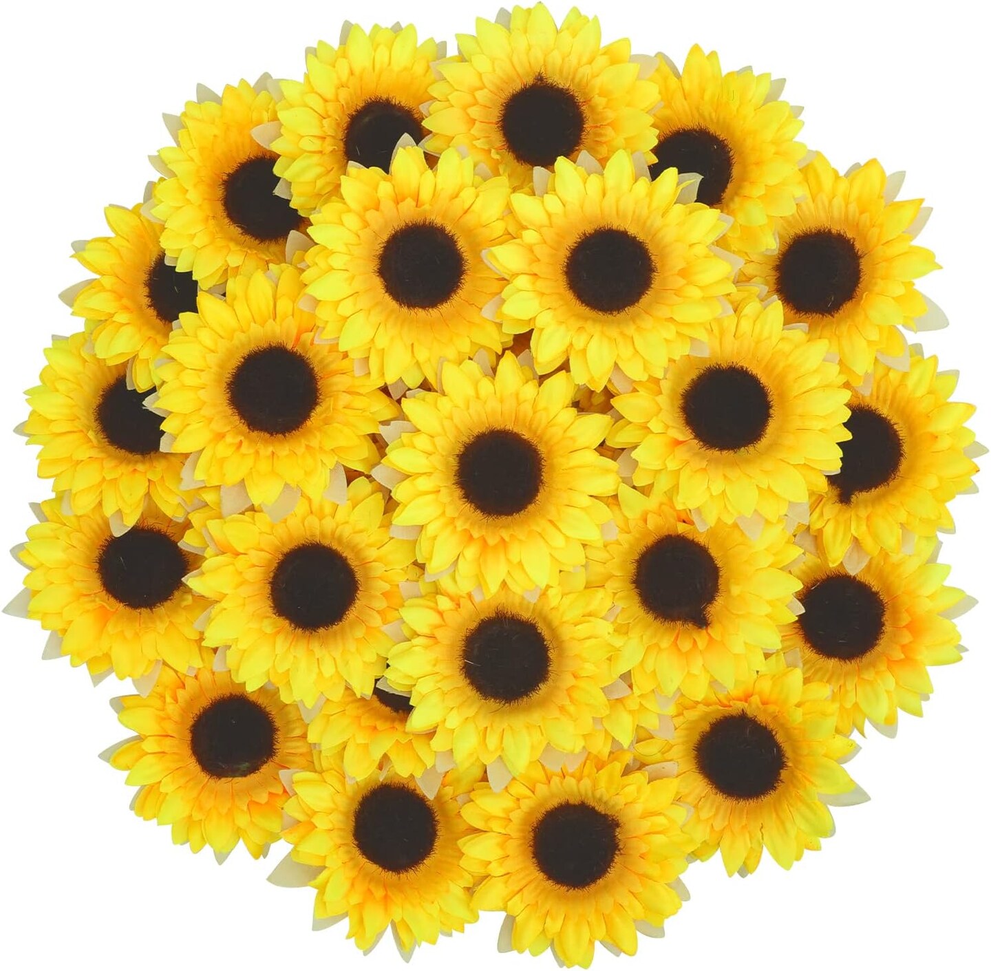 32pcs 3.5&#x22; Summer Artificial Sunflowers &#x2013; Vibrant Silk Flowers Floral Arrangements