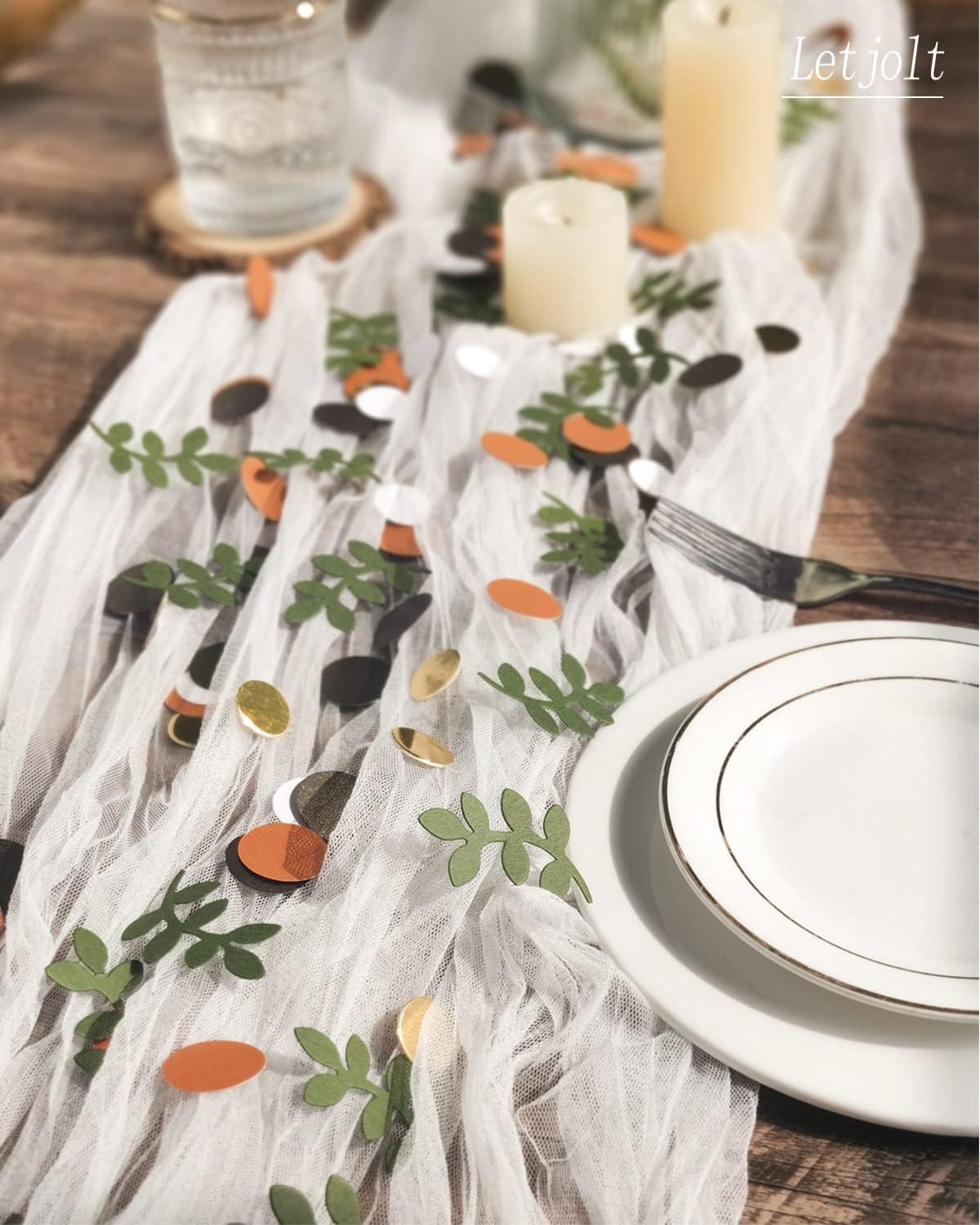 Baby Shower Confetti Glitter Table Decoration Greenery Golden Eucalyptus Jungle Safari Theme Scatter Tropical Rain Forest Woodland Party Bridal Shower Wedding Decor Supplies 210Pcs