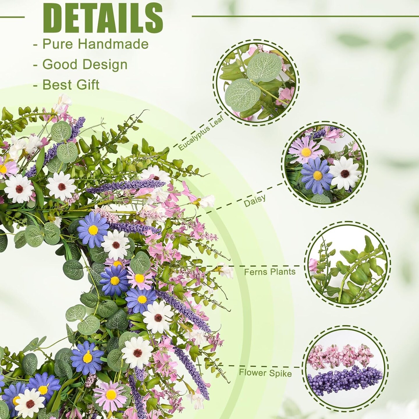 24 Inch Spring Wreaths for Front Door