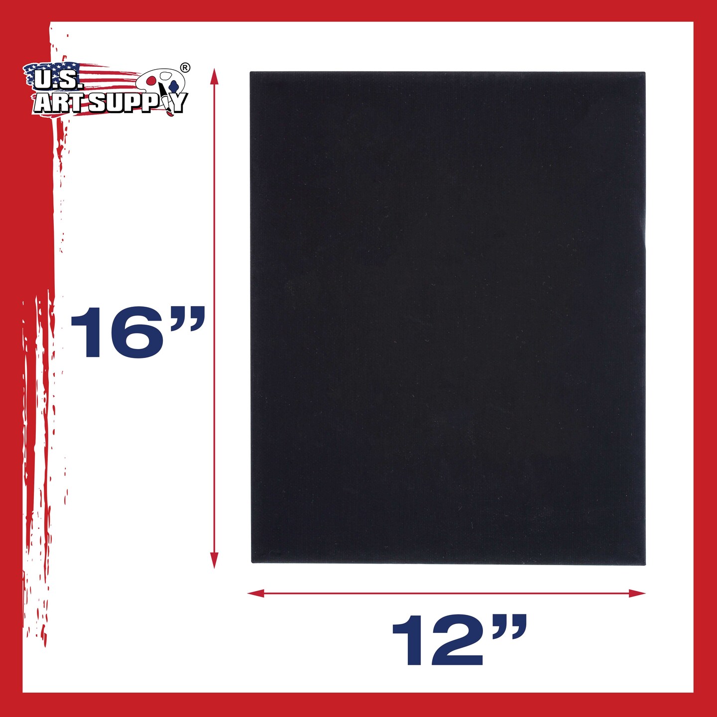 12&#x22; x 16&#x22; Black Professional Artist Quality Acid Free Canvas Panel Boards for Painting 6-Pack