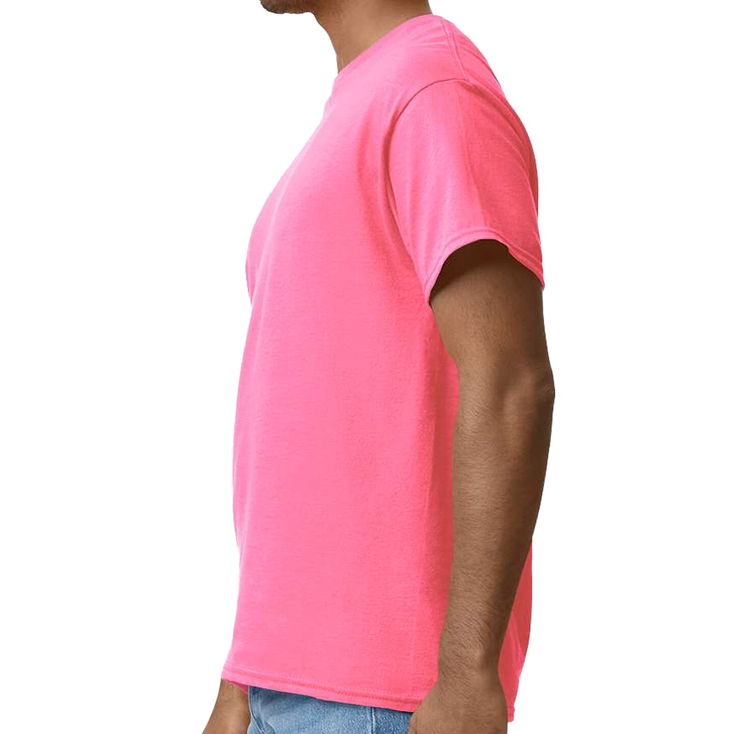 Gildan Ultra Cotton T-shirt, High Visibility Workwear Casual Safety Pink tee