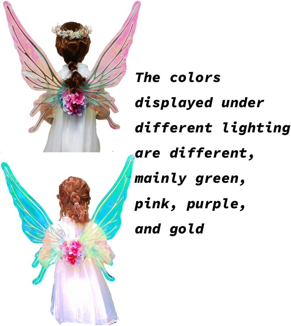Fairy Wings for Girls,Sparkling Glowing Wings with LED Lights,Electric Butterfly-Wings for Women,Perfect Fairy Costume and Party