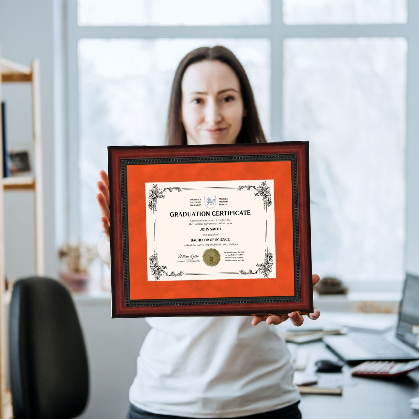 Syracuse University 11x14 Diploma Frame for 8.5x11 Certificate Orange