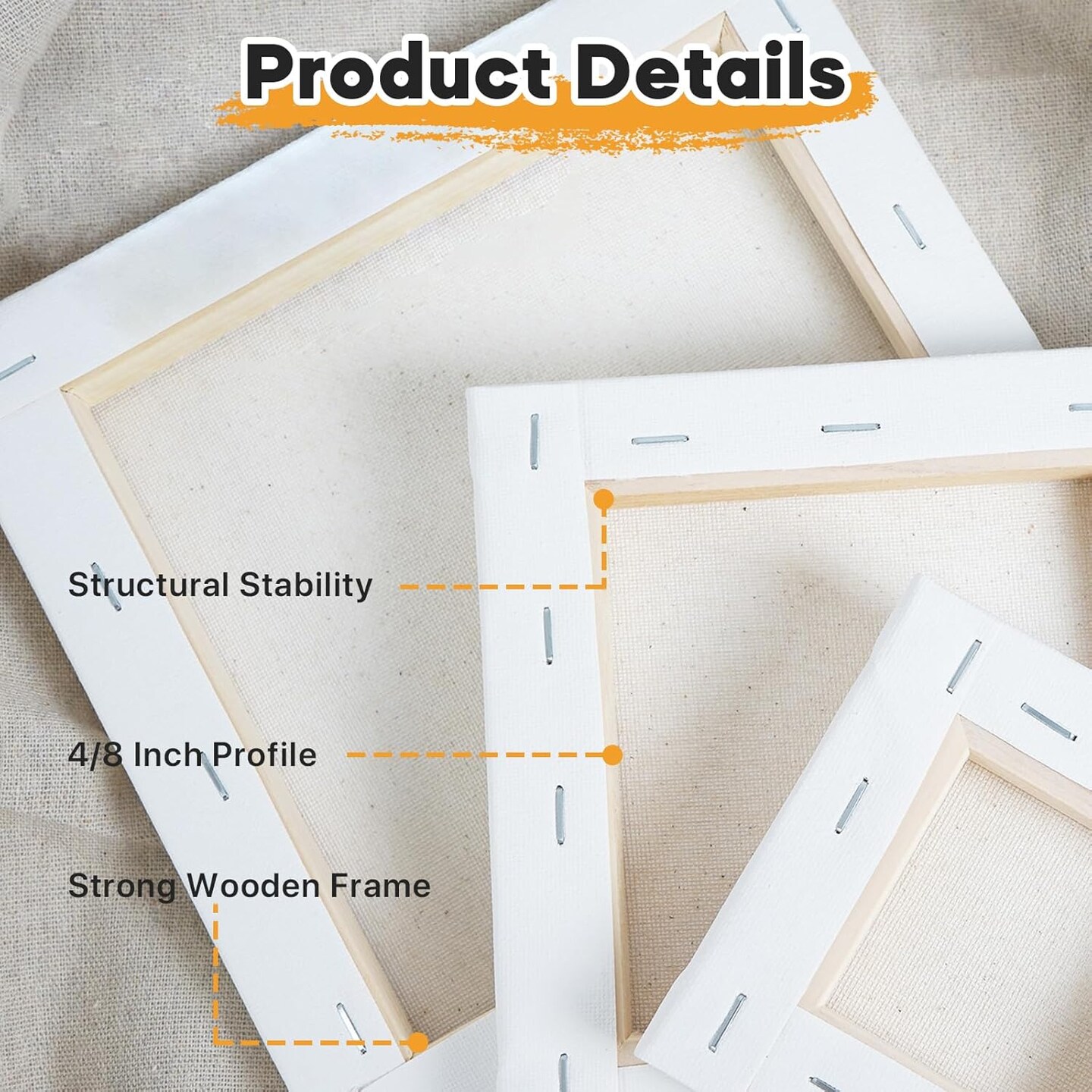 12 Pack Mini Stretched Canvas for Painting 4x4 inch(White)