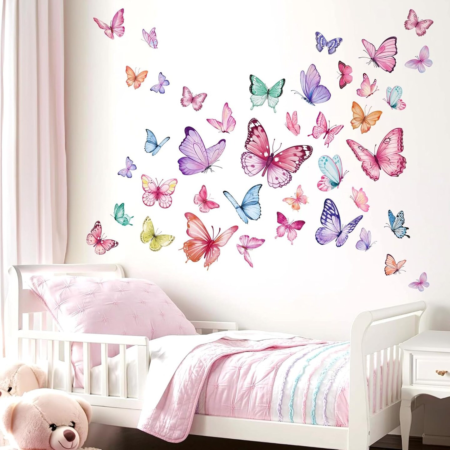 Watercolor Butterfly Wall Stickers Colorful Butterflies Peel (Multi)