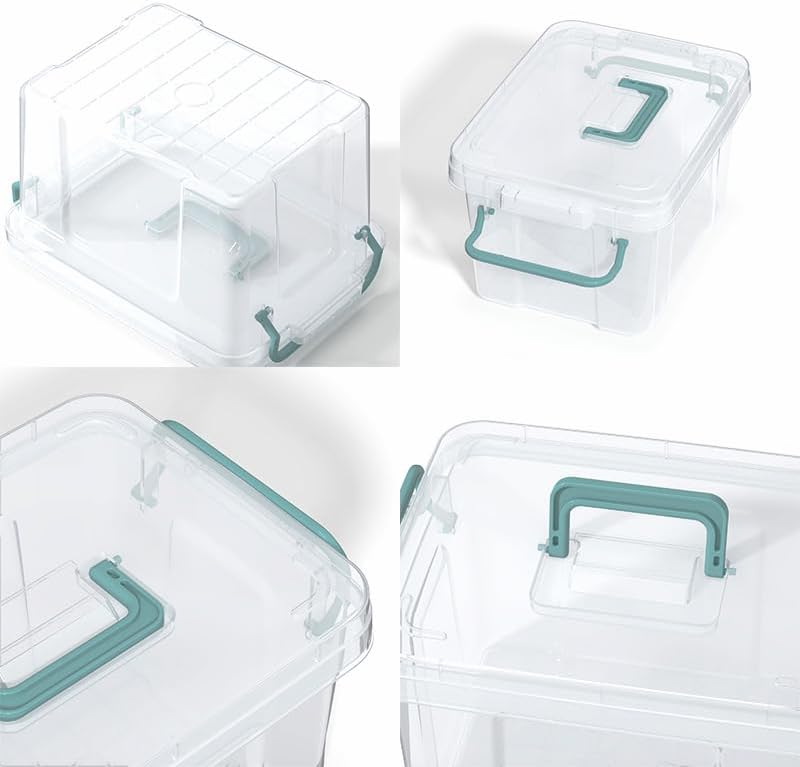 7 Pack Small Plastic Storage Bins with Lids,