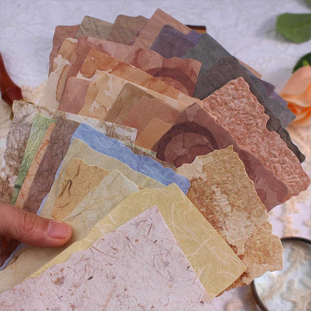 84 Sheets Small Textured Scrapbook Paper 2.4 x 3.2, 3.4 x 4.9 Inches