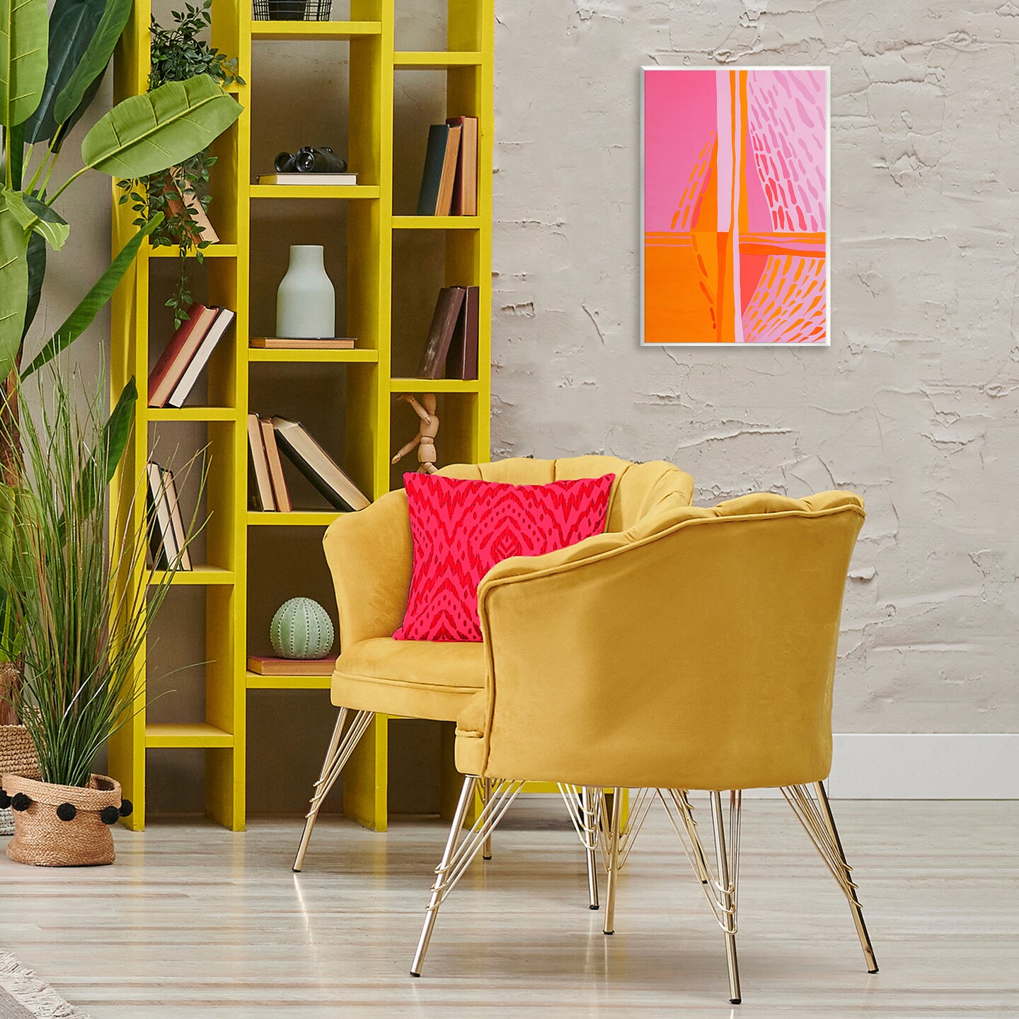 Stupell Industries Centric Orange & Pink Wall Plaque Art Design by Incado
