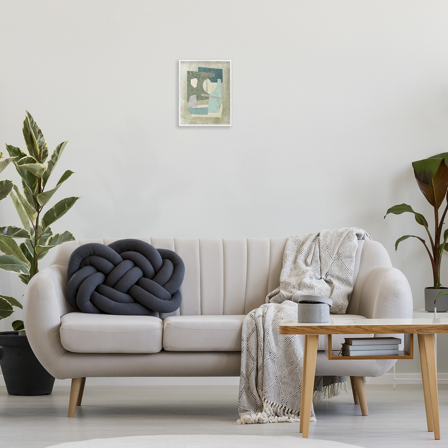 Stupell Industries Neutral Shapes Arranged Framed Giclee Wall Art Design by Suzanne Nicoll