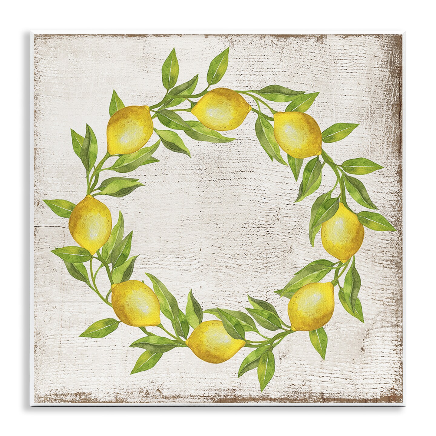 Stupell Industries O Letter Lemon Wreath Wall Plaque Art Design by Creatif Belle