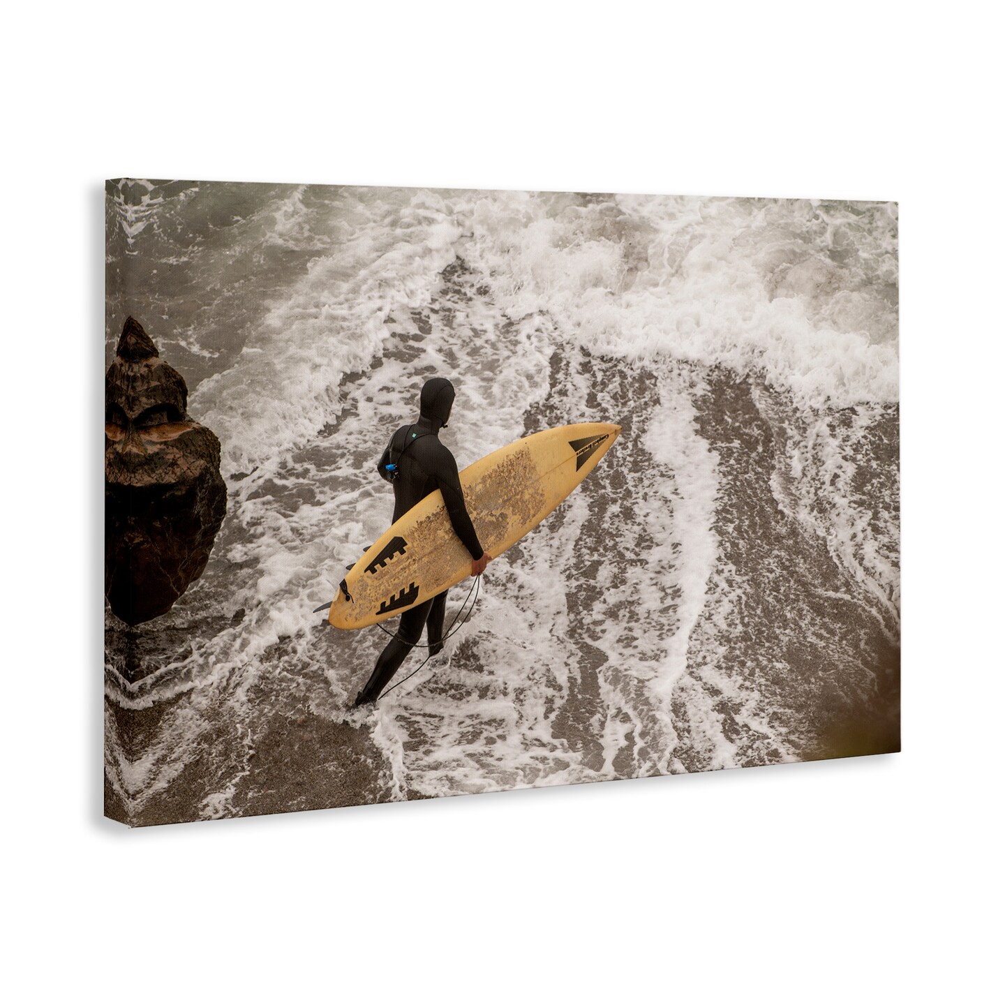 Stupell Industries Surfer Strolling Shore Canvas Wall Art Design by Crystal Lynn Collins
