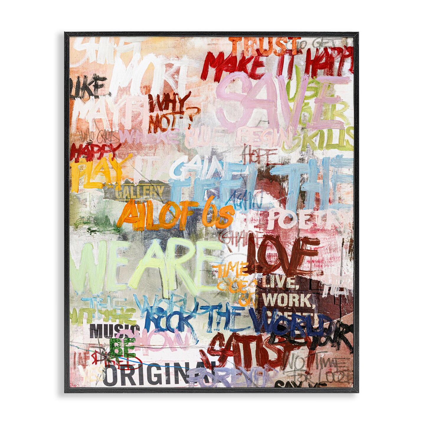 Stupell Industries Modern Graffiti Phrases Framed Giclee Wall Art Design by Design Fabrikken