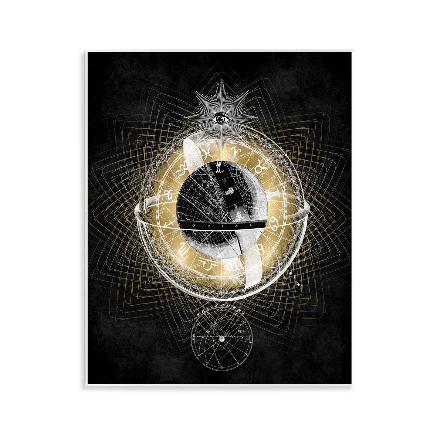 Stupell Industries Zodiac Symbols on Fractal Wall Plaque Art Design by Oliver Jeffries