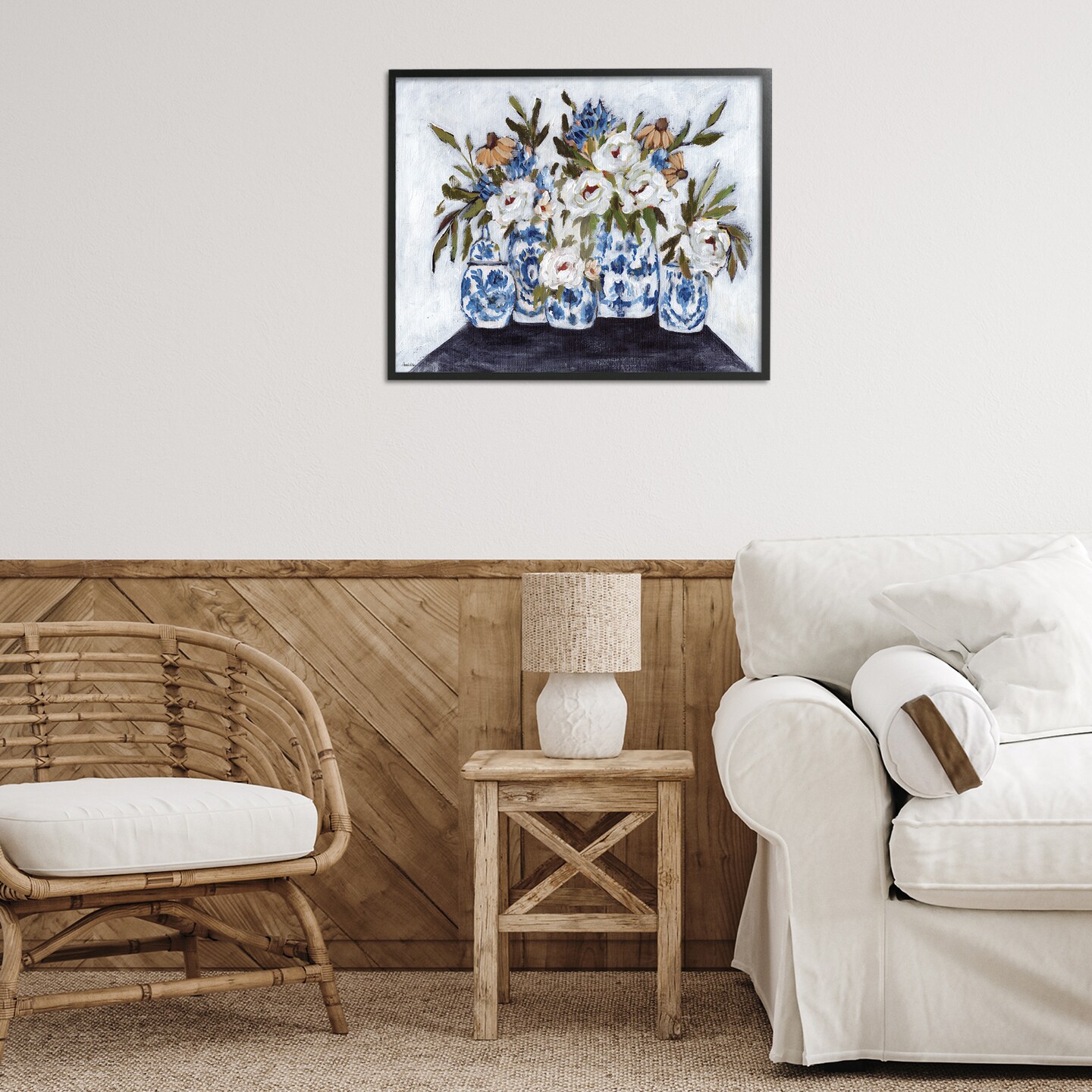 Stupell Industries Ornate Flower Pots Still Life Framed Giclee Wall Art Design by Amanda Hilburn