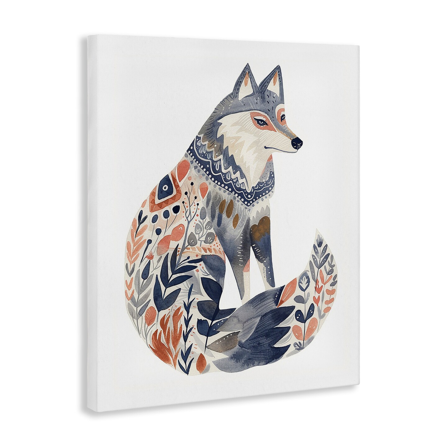 Stupell Industries Scandinavian Style Wolf Canvas Wall Art Design by LSR Design Studio