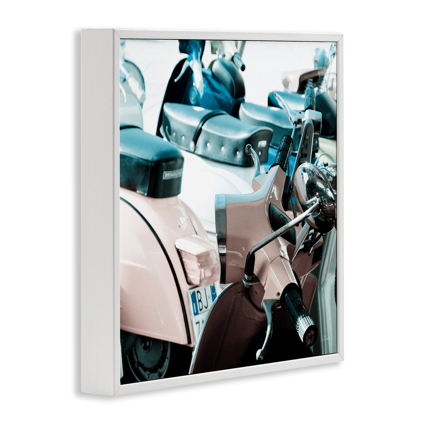 Stupell Industries Retro Italian Scooter Framed Giclee Wall Art Design by Deborah Revell