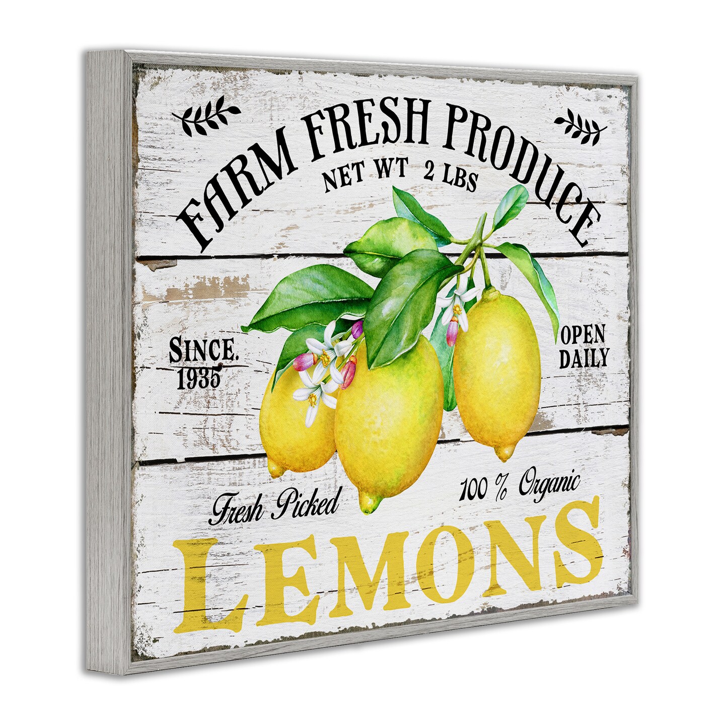 Stupell Industries Farm Fresh Produce Lemons Framed Giclee Wall Art Design by Creatif Belle