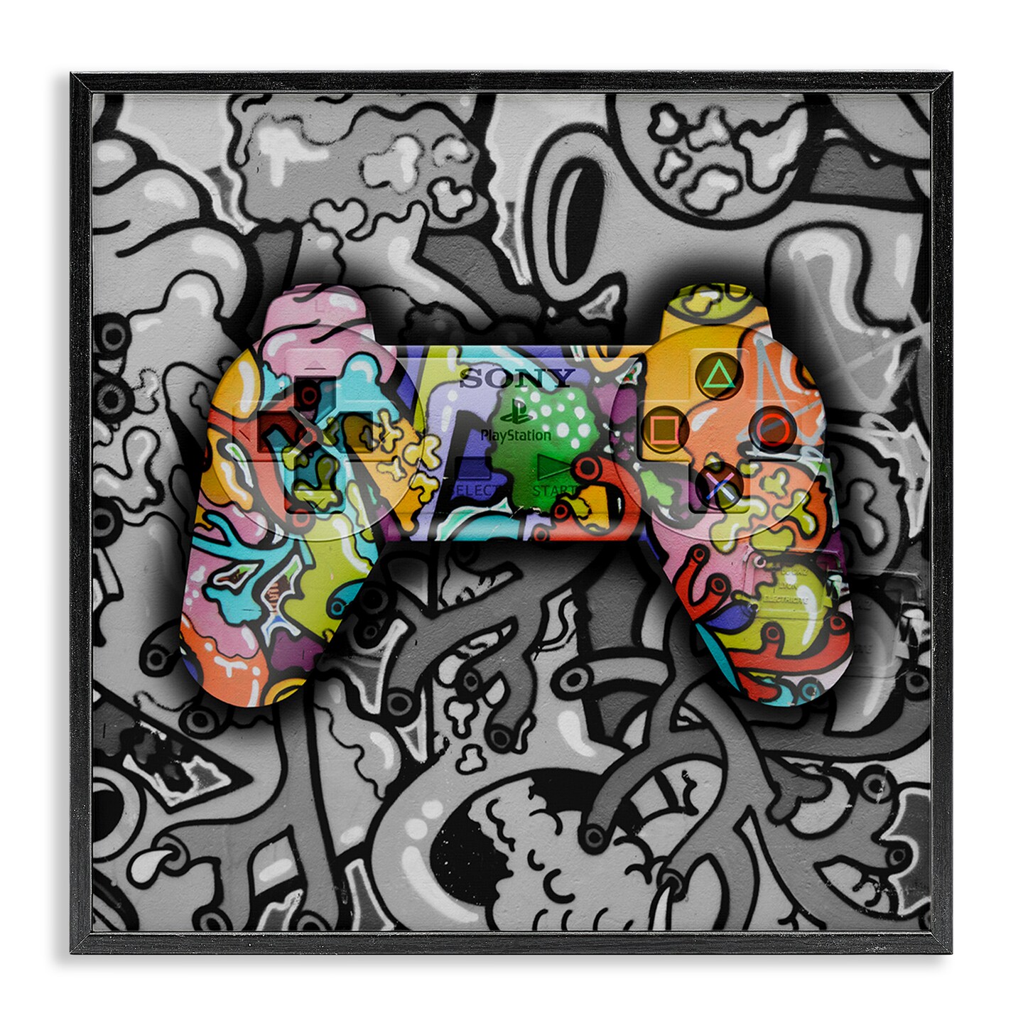 Stupell Industries Urban Patterned Controller Framed Giclee Wall Art Design by Svetlana Aleynikova