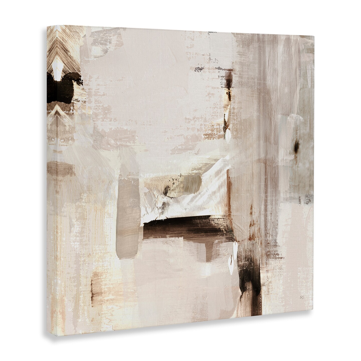 Stupell Industries Neutral Tone Abstraction Canvas Wall Art Design by Susan Jill