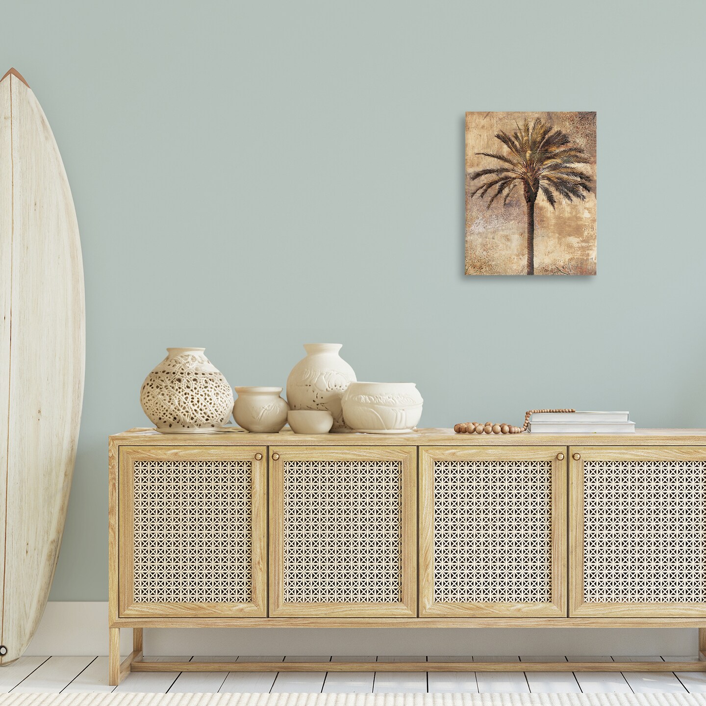 Stupell Industries Distressed Palm Tree Canvas Wall Art Design by Dan Sproul