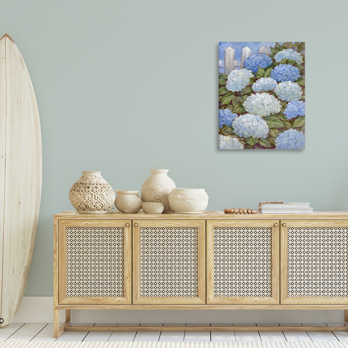 Stupell Industries Blue & White Hydrangea Canvas Wall Art Design by Paul Brent