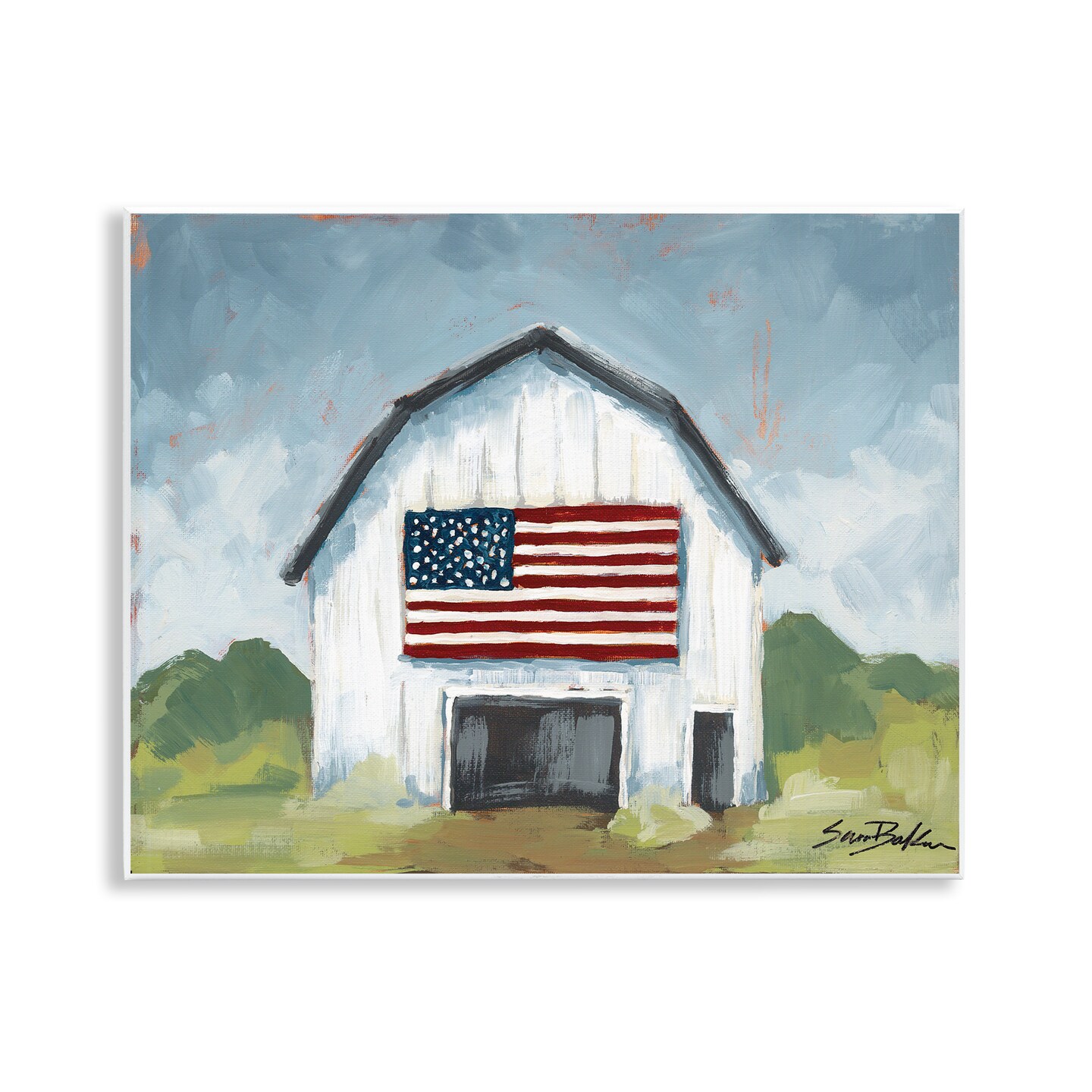 Stupell Industries Patriotic Country Barn Wall Plaque Art Design by Sara Baker