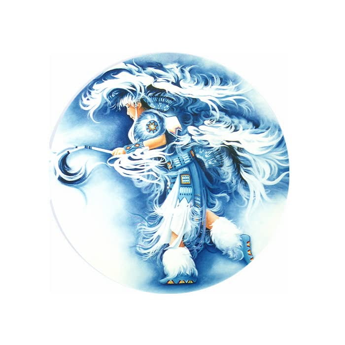 Native American Fancy Dancing Ceramic Car Coaster Set 2.56&#x22; (2 Pack)