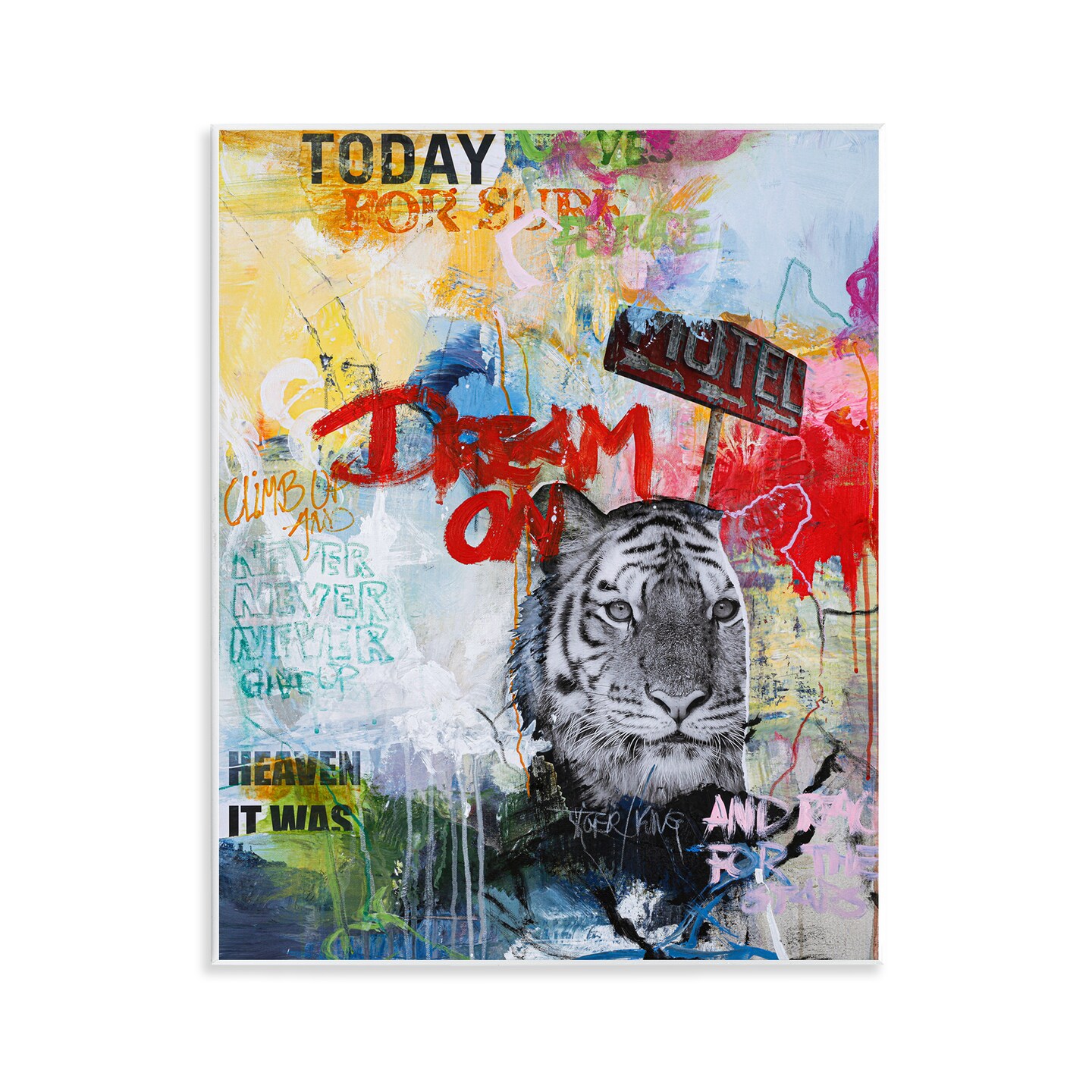 Stupell Industries Inspiring Graffiti &#x26; Tiger Wall Plaque Art Design by Design Fabrikken