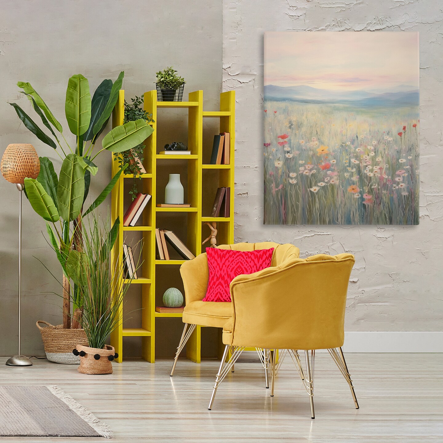 Stupell Industries Pastel Spring Floral Meadow Canvas Wall Art Design by Arlington Prints