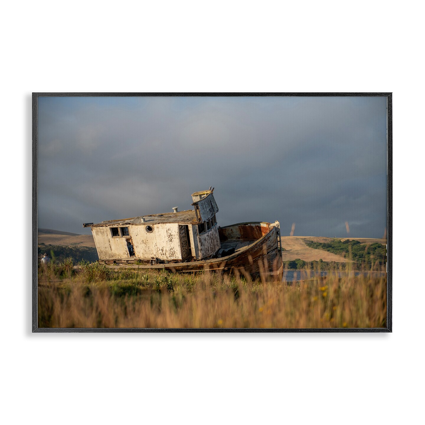 Stupell Industries Old Shipwreck on Beach Framed Giclee Wall Art Design by Crystal Lynn Collins