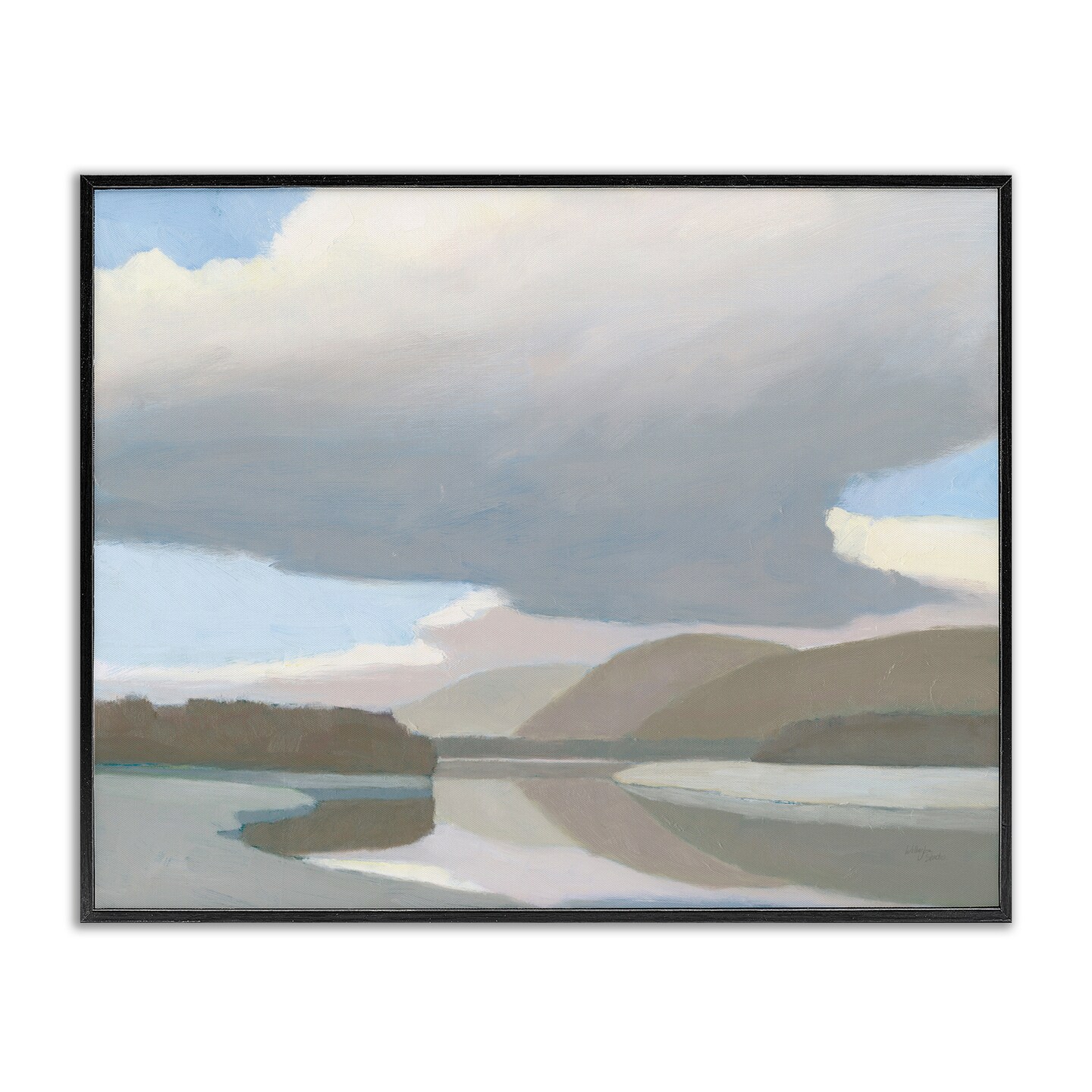 Stupell Industries Mountain Reflections Abstraction Framed Giclee Wall Art Design by Wellington Studio